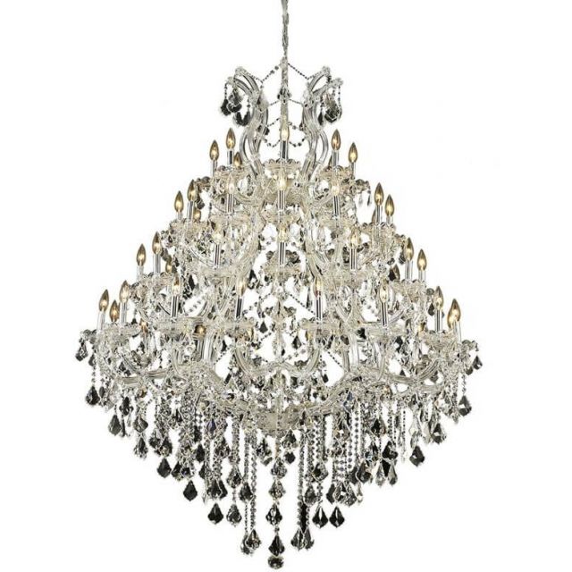 Gunborg 49 - Light Glass Tiered Chandelier - Chrome With Royal Cut Clear Crystal