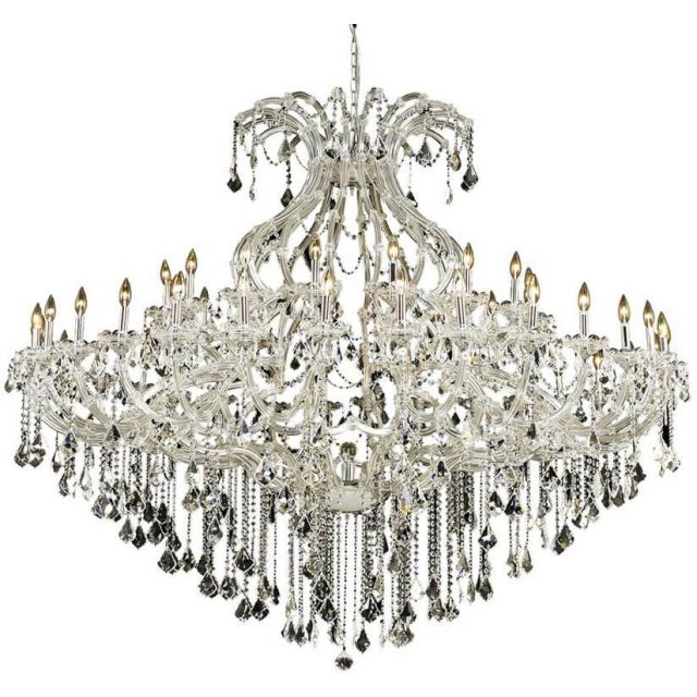 Stockard 49 - Light Glass Tiered Chandelier - Chrome With Royal Cut Clear Crystal