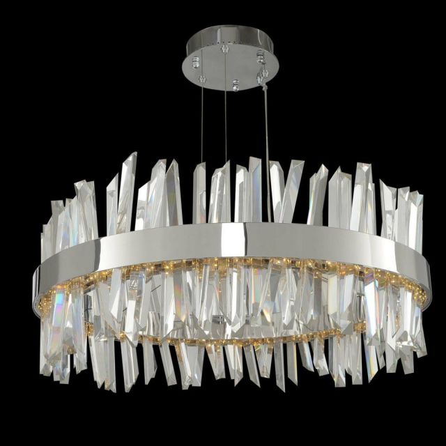 Glacier 25 inch LED Round Pendant in Chrome - CRYSTAL-6064