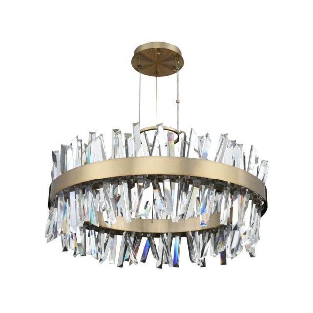 Glacier 32 inch LED Round Pendant in Gold - CRYSTAL-6066