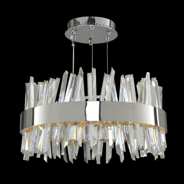 Glacier 20 Inch LED Round Chandelier in Chrome - CRYSTAL-6150