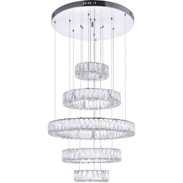 24 Inch LED Chandelier in Chrome - CRYSTAL-7363
