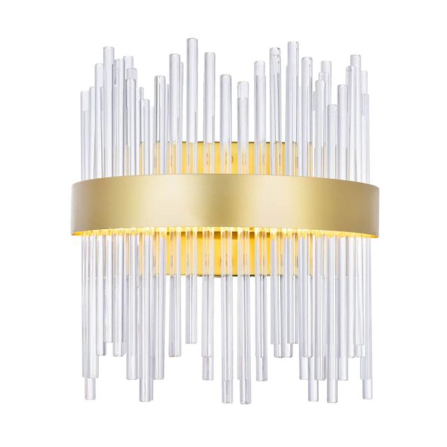 10 Inch Tall LED Wall Sconce in Medallion Gold - CRYSTAL-7388