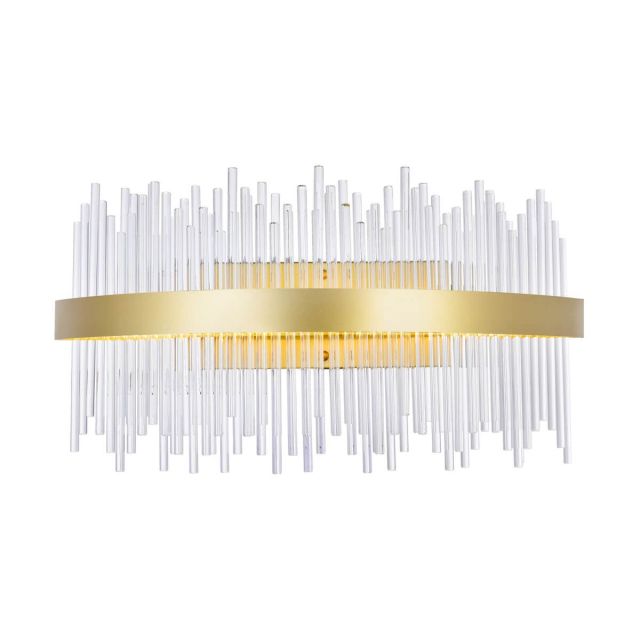 10 Inch Tall LED Wall Sconce in Medallion Gold - CRYSTAL-7390