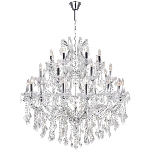 33 Light 42 Inch Up Chandelier in Chrome - CRYSTAL-7516