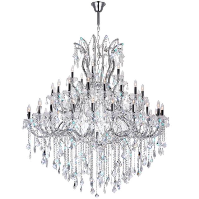 49 Light Maria Theresa 60 Inch Up Chandelier in Chrome with K9 Clear Crystal - CRYSTAL-7883
