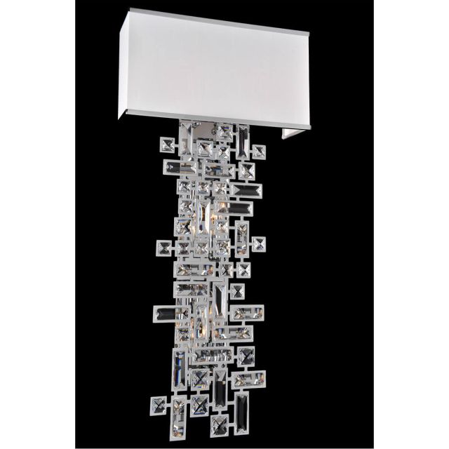 Kern 1 Light Chrome-Clear 30 inch Tall Flush Mounted Sconce