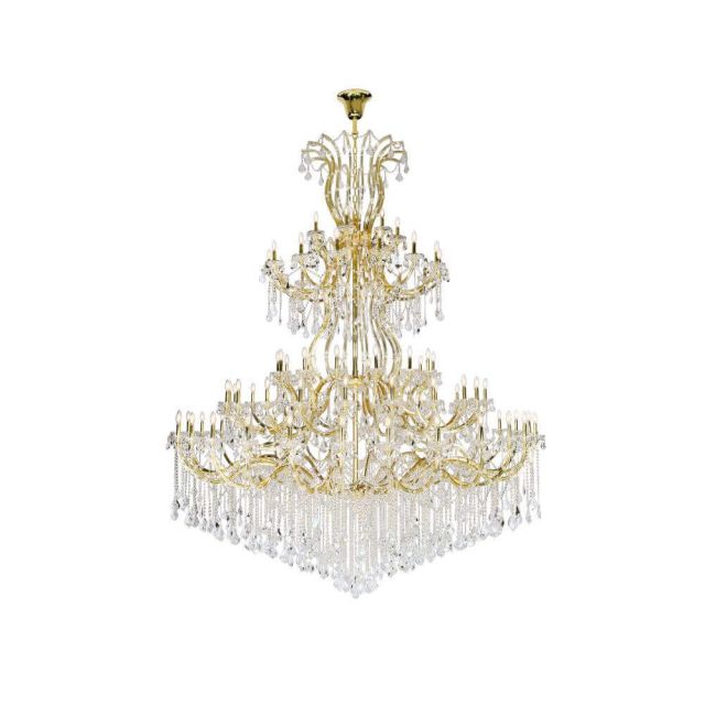 Orr 84 - Light Crystal Dimmable Tiered Chandelier - Gold With Clear Royal Cut Crystal