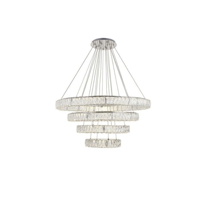 Steveson 4 - Light Dimmable LED Tiered Chandelier - Chrome