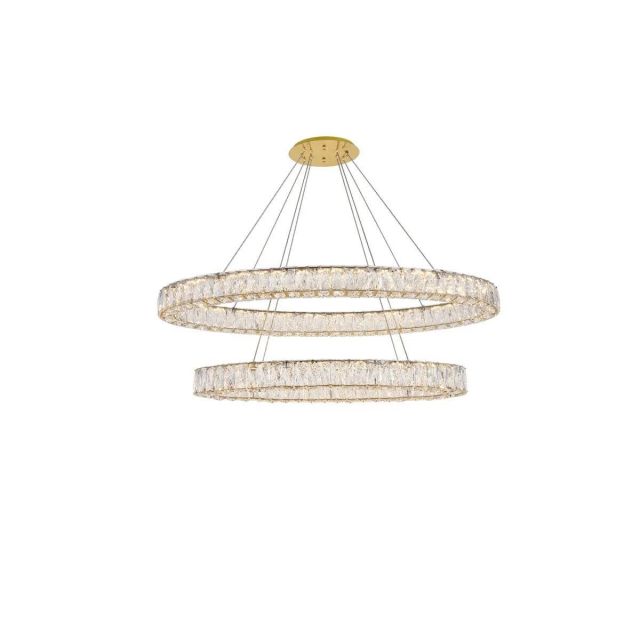 Steveson 2 - Light 48 inch Dimmable LED Geometric Chandelier - Gold