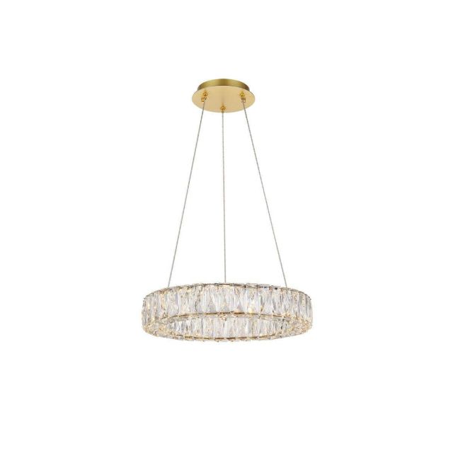 Steveson 17 inch Dimmable LED Wagon Wheel Pendant - Gold