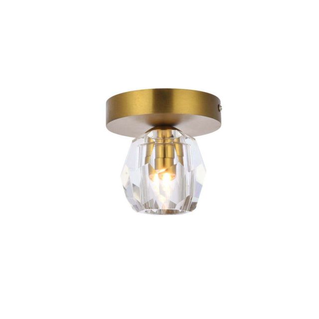 1 Light Gold 5 inch LED Crystal Flush Mount