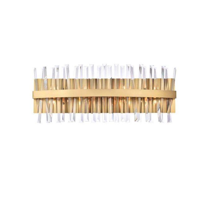 8 Light 30 inch Modern Gold Crystal Prisms Wall Sconce - CRYSTAL-8608