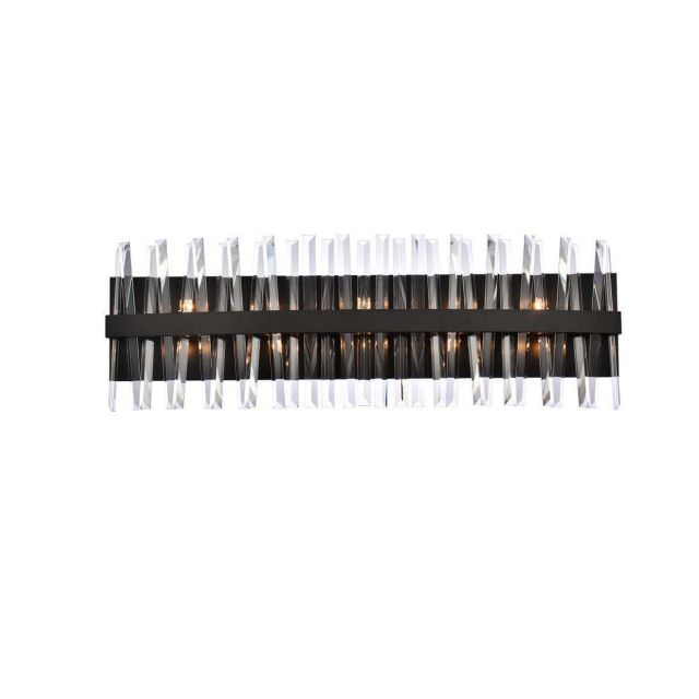10 Light 36 inch Modern Black Crystal Prisms Wall Sconce - CRYSTAL-8609