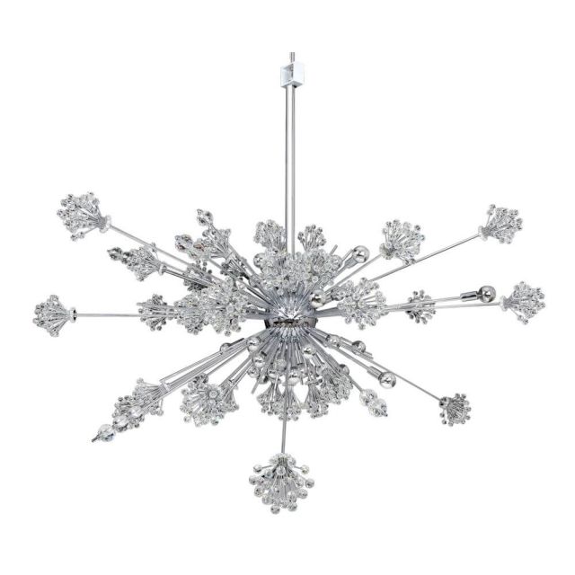 46 Light 60 Inch Crystal Pendant In Chrome with Clear Crystal - CRYSTAL-8652