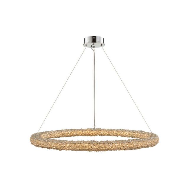 38 Inch LED Pendant in Polished Chrome with Crystal - CRYSTAL-8900