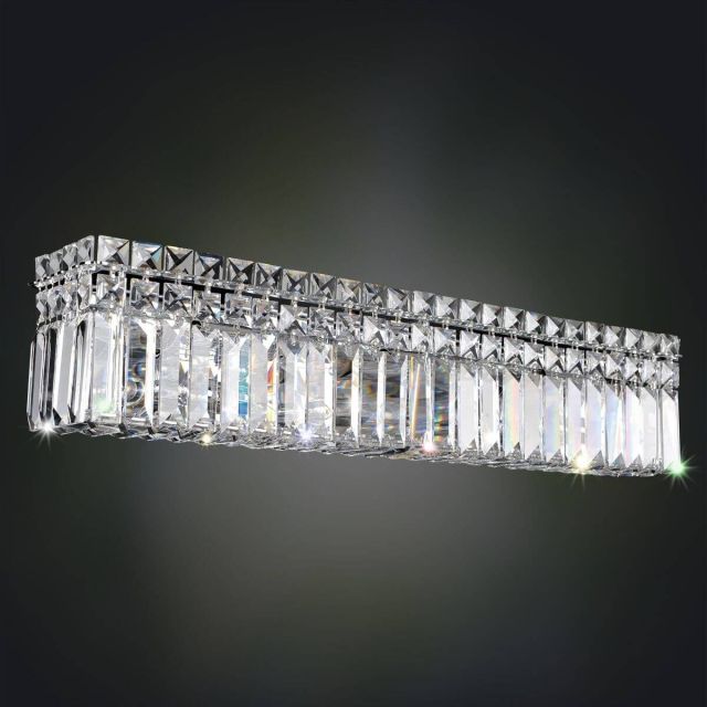 6 Light 24 inch Bath Light in Chrome with Clear Crystal - CRYSTAL-9021