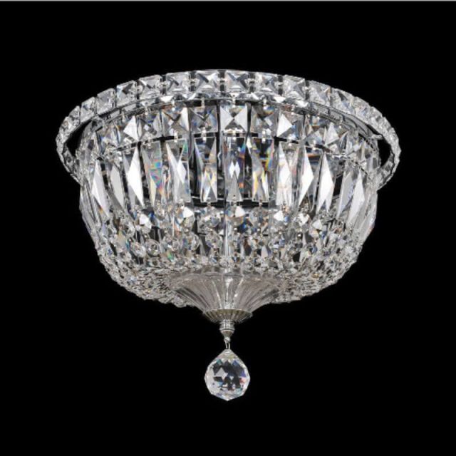 4 Light 12 inch Flush Mount in Chrome with Clear Crystal - CRYSTAL-9088