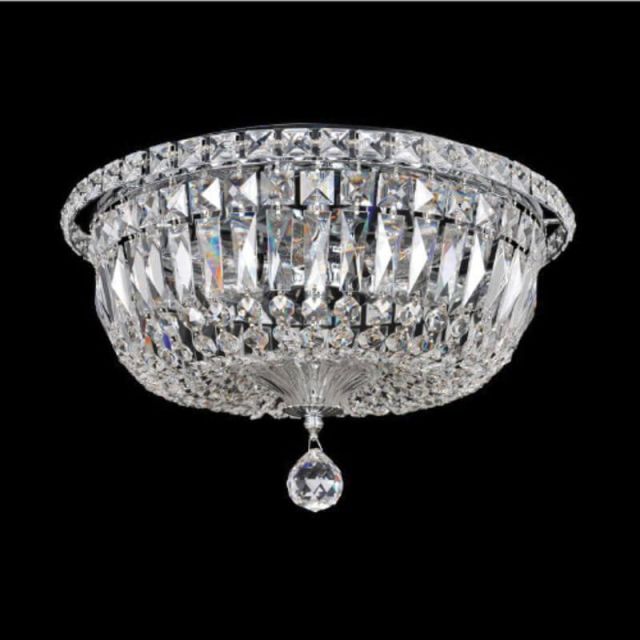 6 Light 14 inch Flush Mount in Chrome with Clear Crystal - CRYSTAL-9089