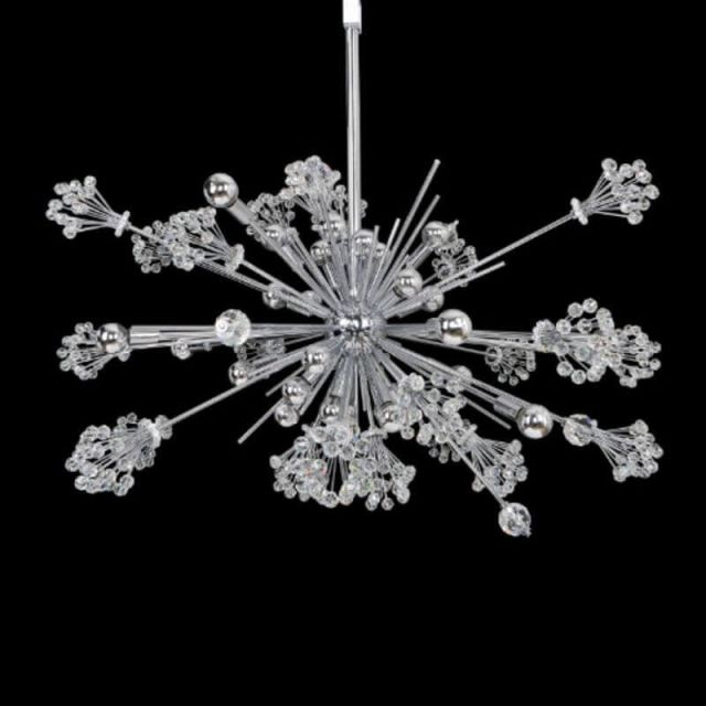 30 Light 36 inch Pendant in Chrome with Clear Crystal - CRYSTAL-9166