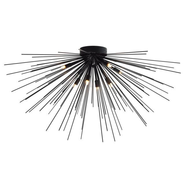 8 Light 40 inch Sputnik Flush Mount in Black - CRYSTAL-9245
