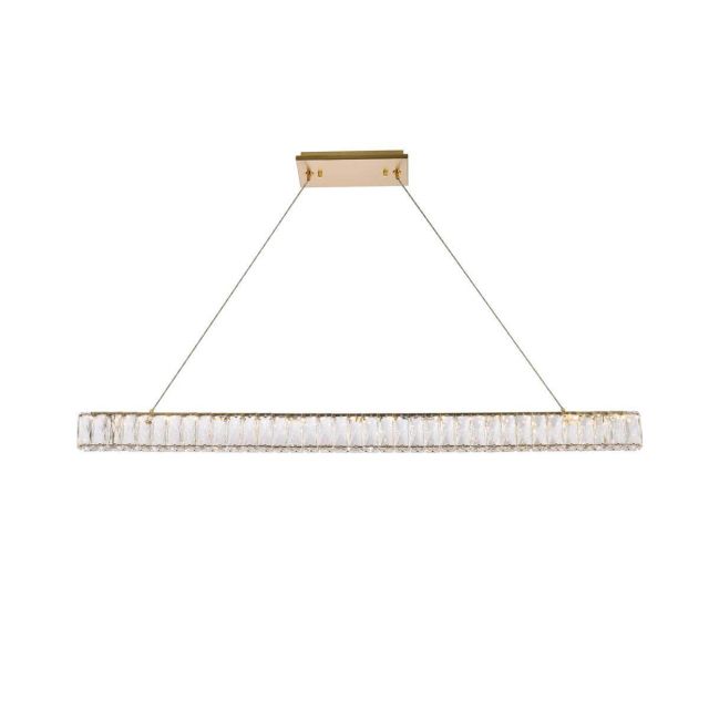 47 inch LED Modern Linear Light in Gold with Clear Crystal