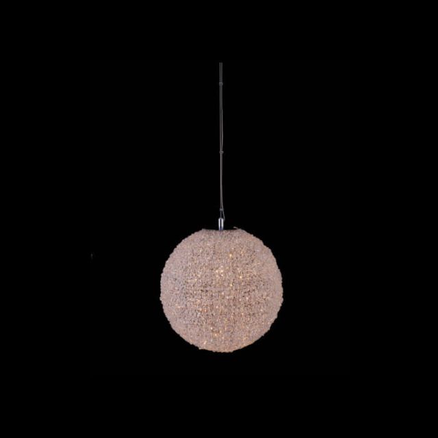 18 inch LED Orb Pendant in Polished Chrome with Clear Firenze Crystals - CRYSTAL-9524