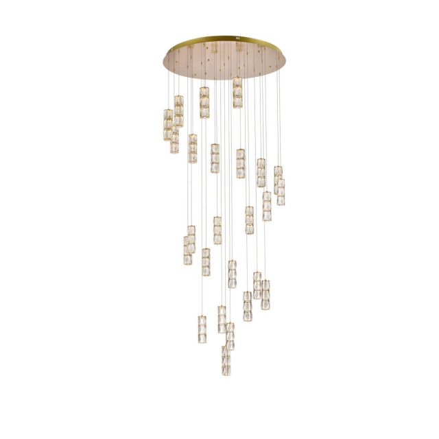 25 Light 42 inch LED Crystal Chandelier in Gold