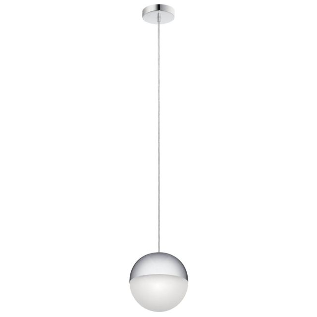 Elan 83854CHWH Moonlit 8 Inch LED Pendant in Chrome with Etched Acrylic