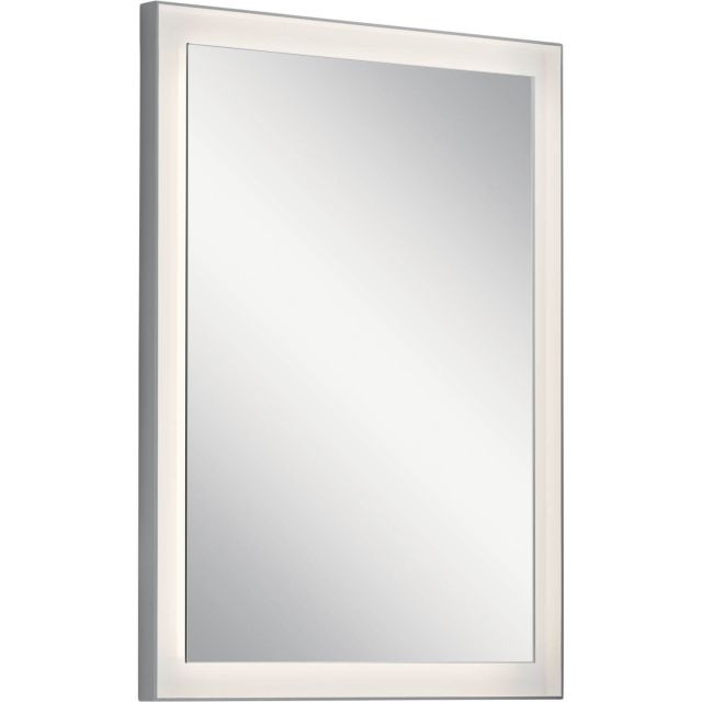Elan 84168 Ryame 24 x 32 inch LED Mirror in Matte Silver with Frosted Acrylic