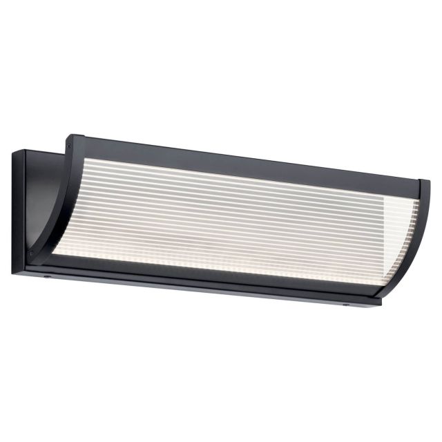 Elan 85049MBK Roone 19 Inch LED Medium Linear Bath Light in Matte Black with Ribbed Acrylic
