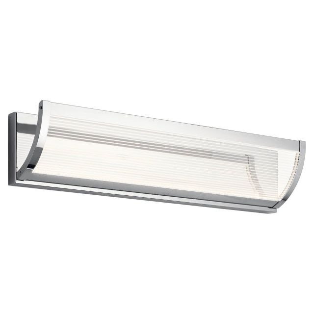 Elan 85050CH Roone 24 Inch LED Medium Linear Bath Light in Chrome with Ribbed Acrylic