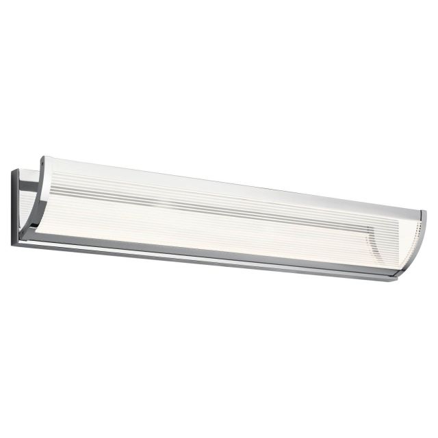 Elan 85051CH Roone 34 Inch LED XLarge Linear Bath Light in Chrome with Ribbed Acrylic