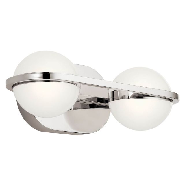Elan 85091PN Brettin 14 Inch LED Bath Light in Polished Nickel with White Acrylic