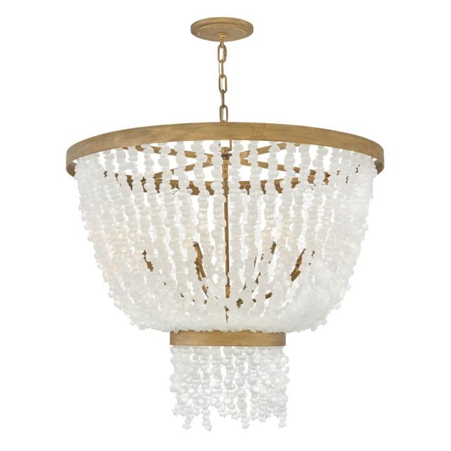 Fredrick Ramond FR30205BNG Dune 8 Light 32 inch Chandelier in Burnished Gold with Soft White Sea Glass