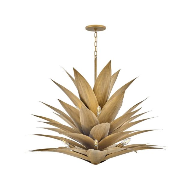 Fredrick Ramond FR30816BNG Agave 12 Light 45 inch Multi Tier Foyer Chandelier in Burnished Gold