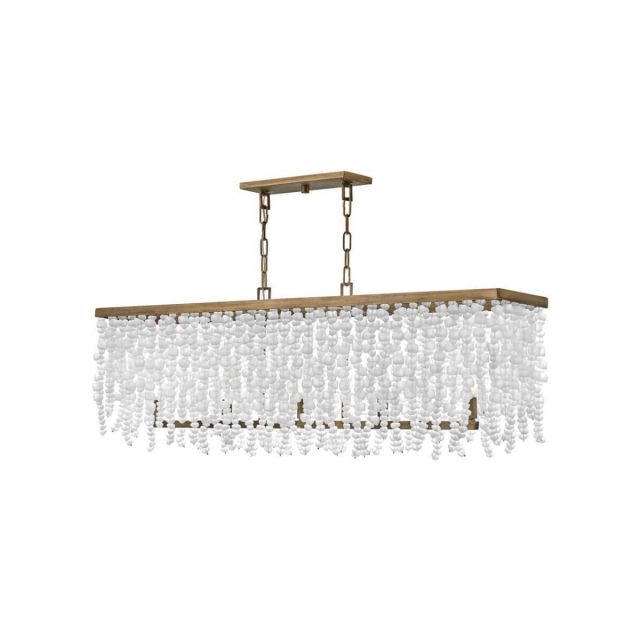 Fredrick Ramond FR30208BNG Dune 5 Light 48 inch Linear Light in Burnished Gold with Sea Glass