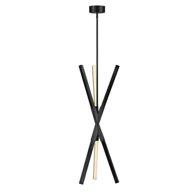 Fredrick Ramond Rae 15 inch LED Pendant in Black with Etched Acrylic Glass FR30617BLK