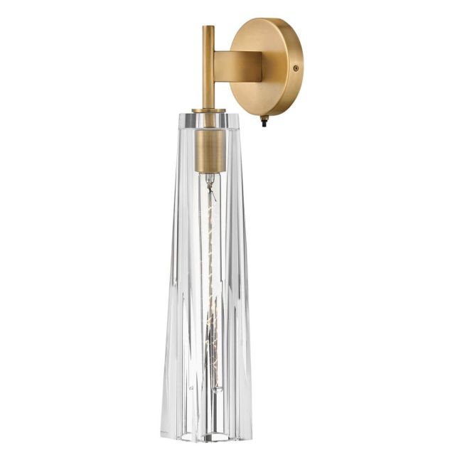 Fredrick Ramond FR31100HBR-CL Cosette 1 Light 21 inch Tall Wall Mount in Heritage Brass with Clear Crystal Glass