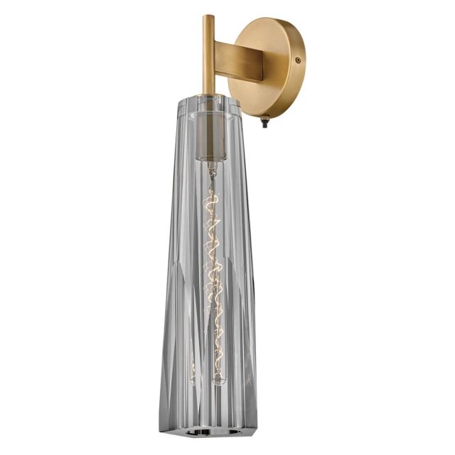 Fredrick Ramond FR31100HBR-SM Cosette 1 Light 21 inch Tall Wall Mount in Heritage Brass with Smoked Crystal Glass