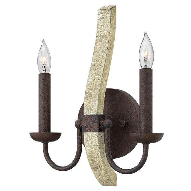 Fredrick Ramond Middlefield 2 Light 14 inch Tall Wall Sconce in Iron Rust with Weathered Ash Accents FR40572IRR