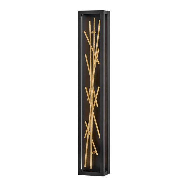 Fredrick Ramond Styx 36 inch Tall Large LED Wall Sconce in Black with Gilded Gold Accents FR46400BLK