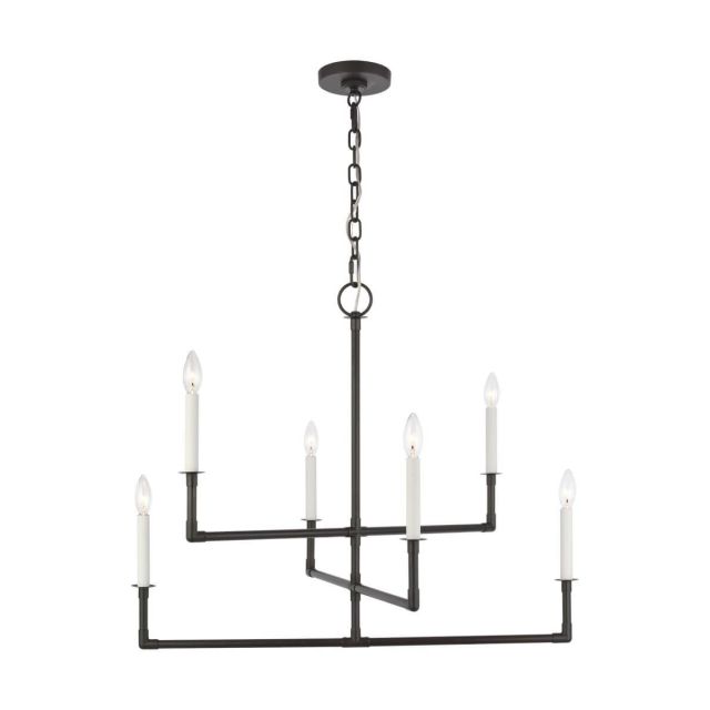 Visual Comfort Studio Chapman & Myers CC1346AI Bayview 6 Light 32 inch Chandelier in Aged Iron