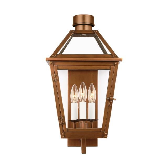 Visual Comfort Studio Chapman & Myers CO1383NCP Hyannis 3 Light 20 inch Tall Outdoor Wall Lantern in Natural Copper with Clear Glass