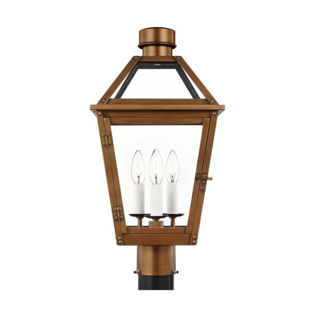 Visual Comfort Studio Chapman & Myers Hyannis 3 Light 20 inch Tall Outdoor Post Light in Natural Copper CO1413NCP