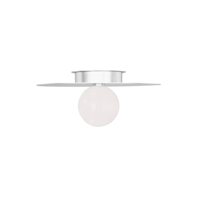Visual Comfort Studio Kelly by Kelly Wearstler KF1021PN Nodes 1 Light 18 inch Flush Mount in Polished Nickel with White Steel-Glass Diffuser
