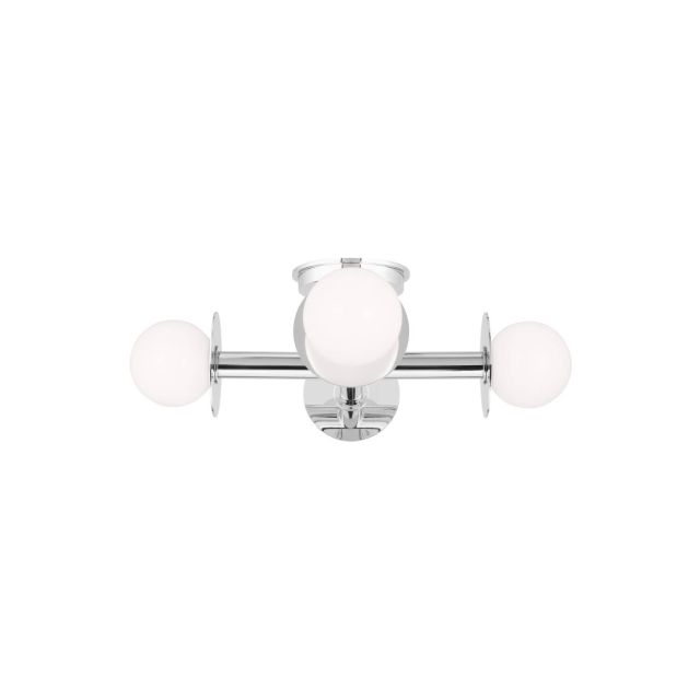 Visual Comfort Studio Kelly by Kelly Wearstler KF1034PN Nodes 4 Light 18 inch Semi-Flush Mount in Polished Nickel with White Steel-Glass Diffuser