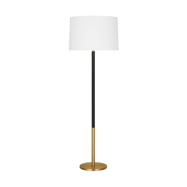 Visual Comfort Studio Kate Spade Monroe 1 Light 62 inch Tall Floor Lamp in Burnished Brass with White Linen Fabric Shade KST1051BBSGBK1