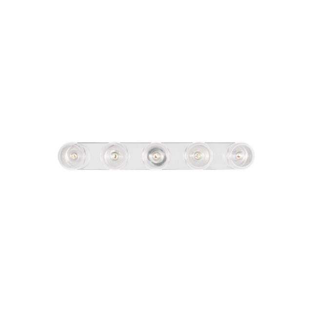 Visual Comfort Studio Kate Spade Monroe 5 Light 36 inch Bath Vanity Light in Polished Nickel with Clear Glass Shades KSV1035PNGW
