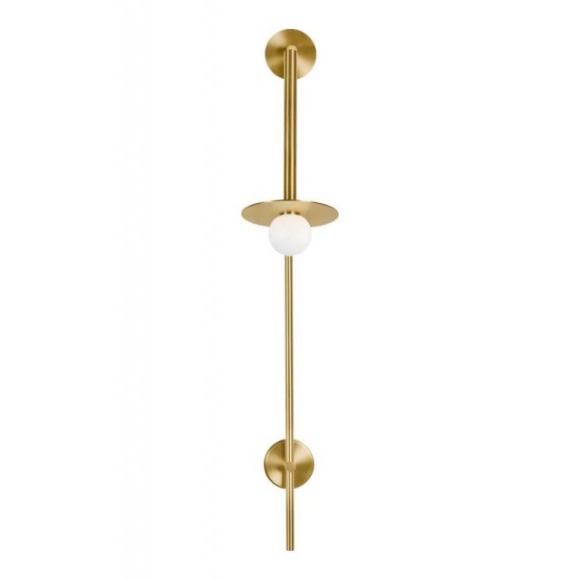 Visual Comfort Studio Kelly by Kelly Wearstler KW1031BBS Nodes 1 Light 48 Inch Tall Pivot Wall Sconce in Burnished Brass